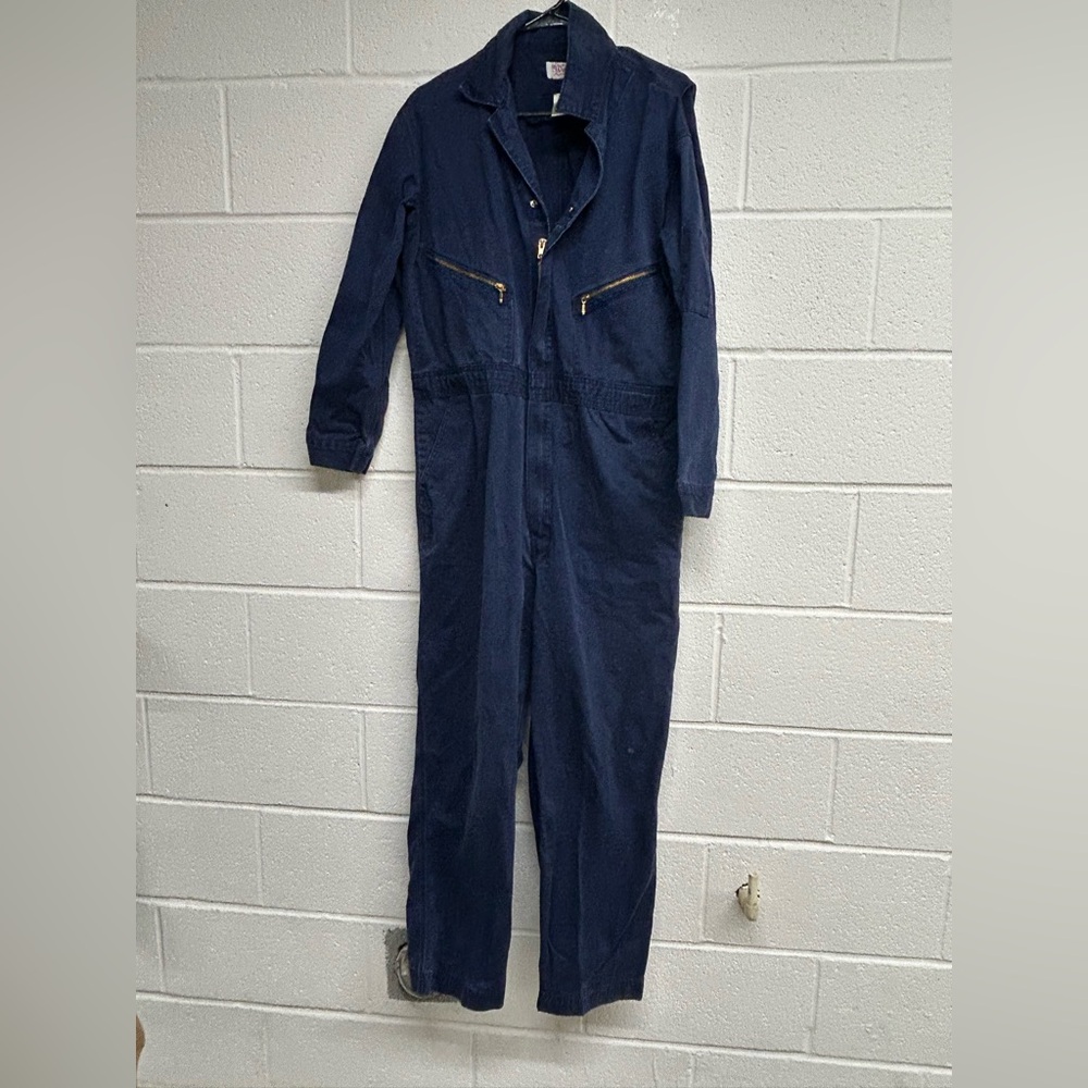 Vintage Walls Master Made Coveralls Navy Twill Long Sleeve - Size 44 Regular